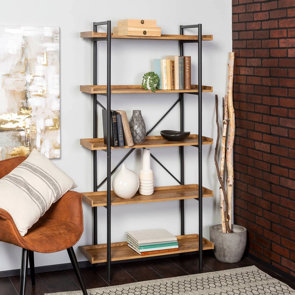 Saracina Home 5 Tray Shelf Urban Pipe X Back Bookshelf