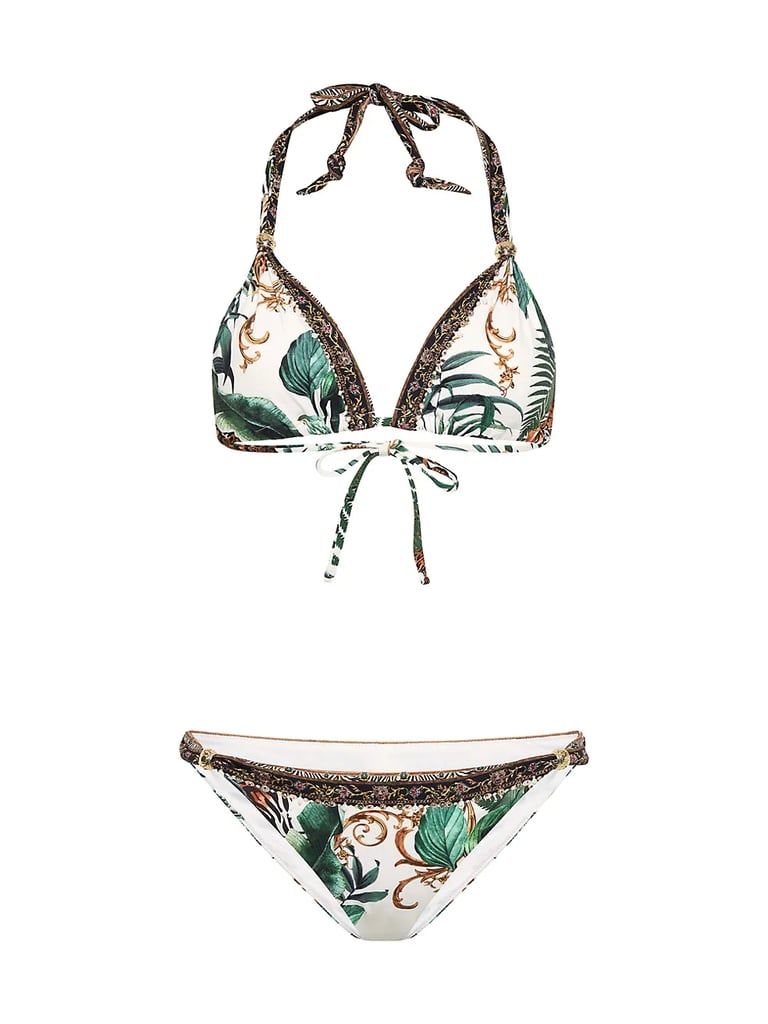 Camilla Ball Leaf-Print Knotted Bikini Set