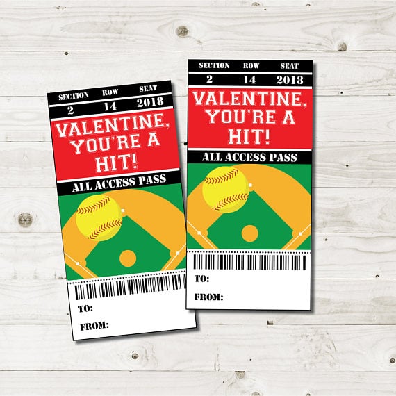 CoralBalloon Softball Valentine