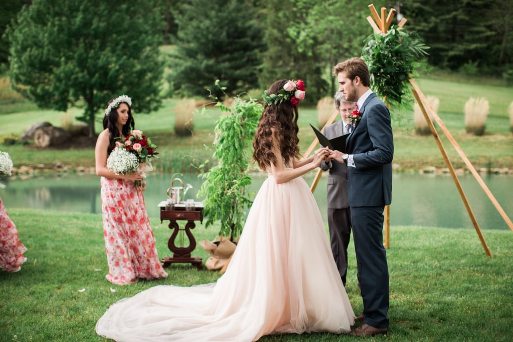 Woodsy Pink Bohemian Wedding