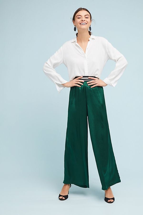 34N 118W Silk Wide-Leg Pants | 80s 
