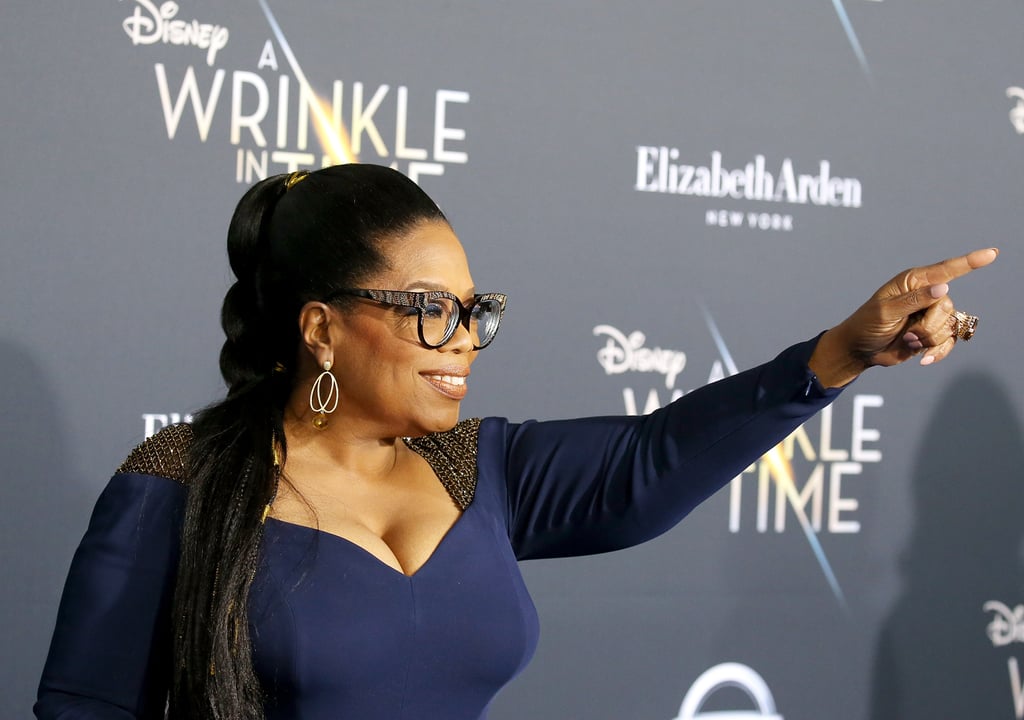 Oprah addressed her fans at the A Wrinkle in Time premiere in February 2018.