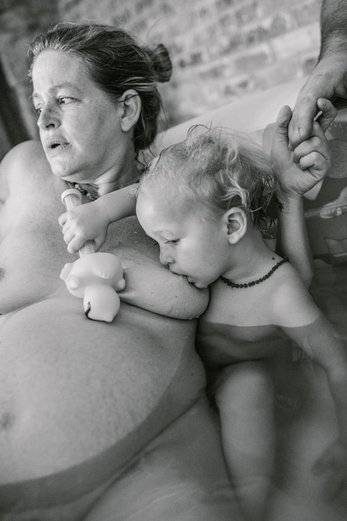Mom Breastfeeding During Childbirth