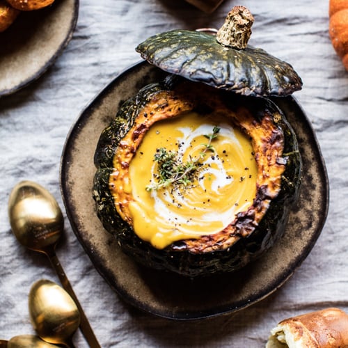 Pumpkin Soup Recipe in an Edible Pumpkin Bowl | POPSUGAR Food