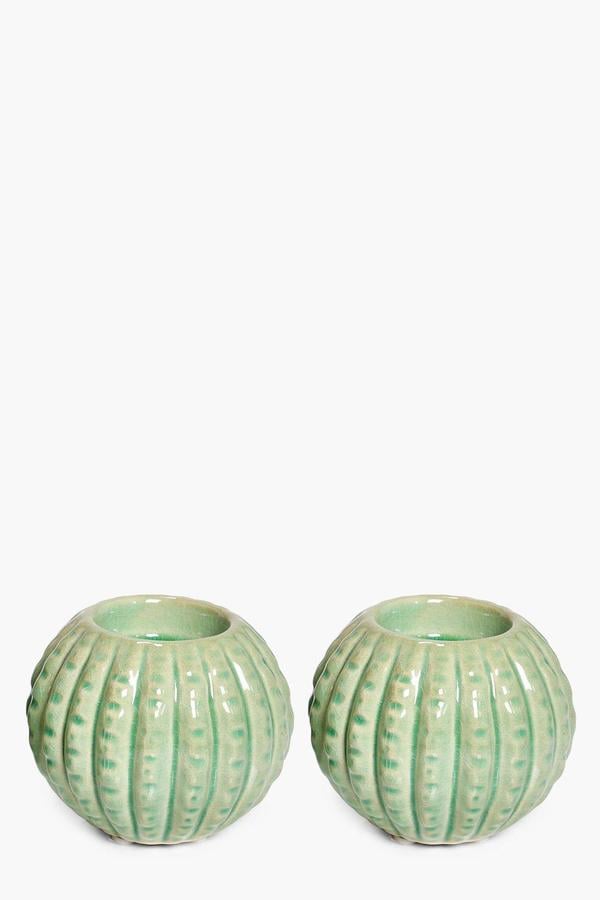 Boohoo Cactus Tea Light Holders 2 Pack