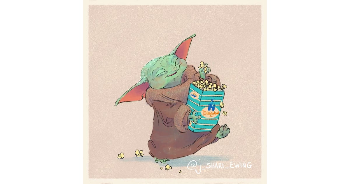 Baby Yoda Eating Popcorn Illustrations of Baby Yoda Eating Popular