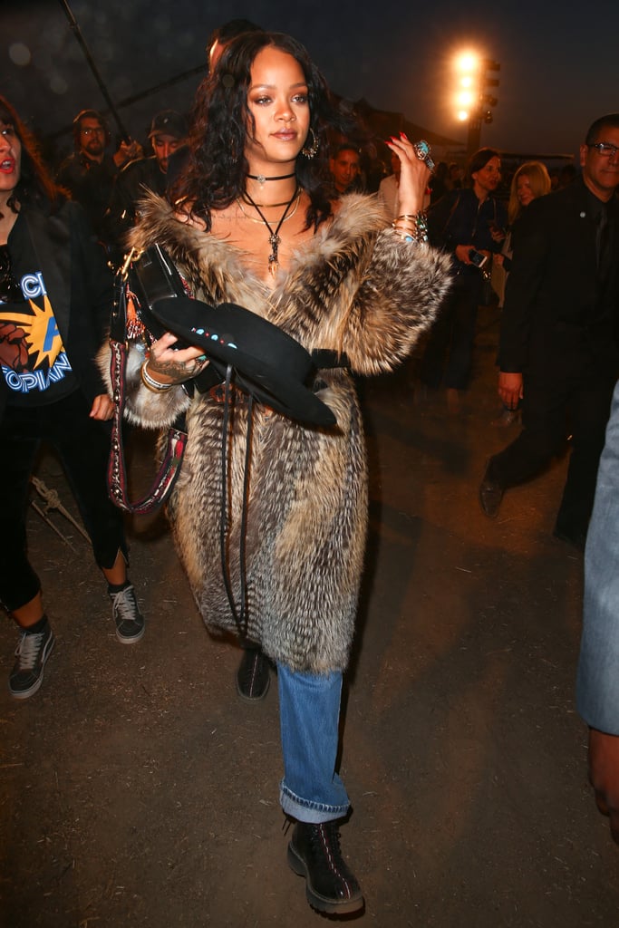 Rihanna Drinking Wine at Dior Fashion Show May 2017