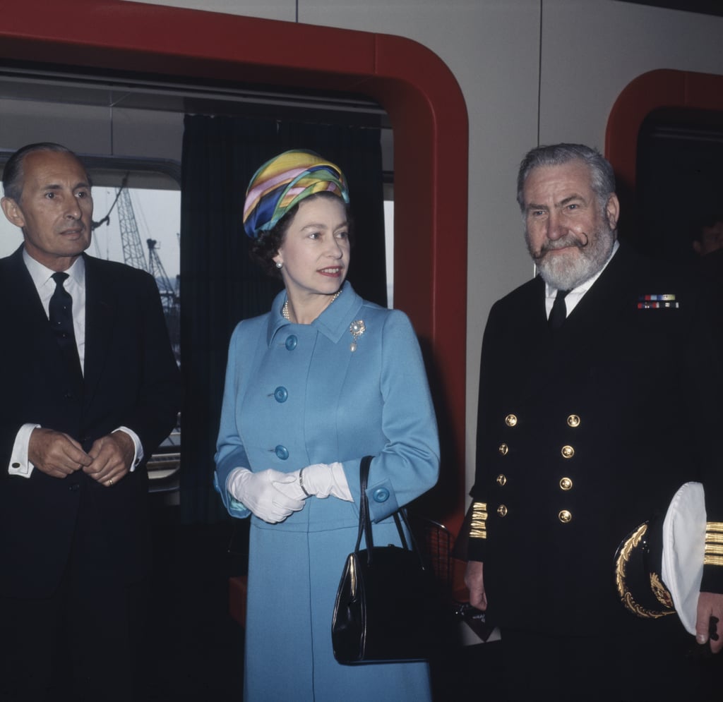 Queen Elizabeth II Being Shown Around the 'RMS Queen Elizabeth 2' in Southampton in 1969