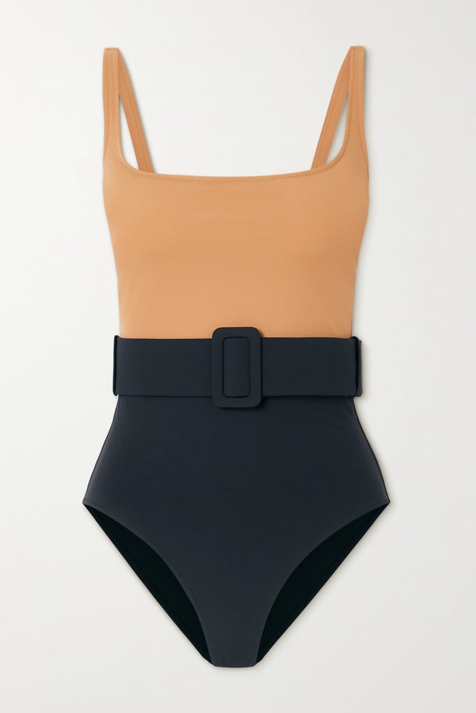 Evarae + Net Sustain Cassandra Belted Two Tone Stretch Econyl Swimsuit