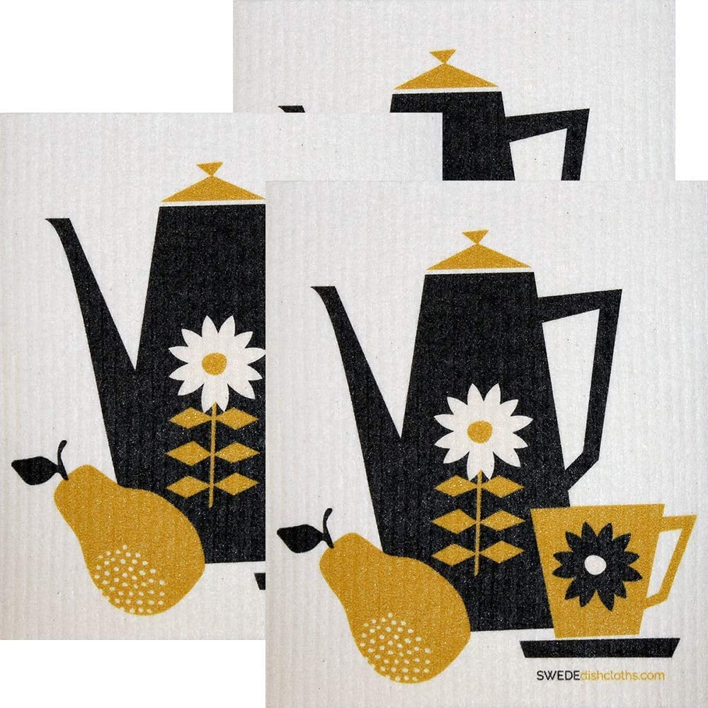 Swedish Dishcloths Retro Coffee Collection Set of 3