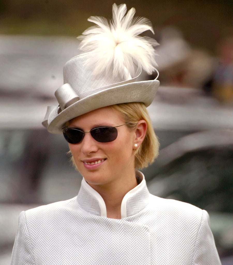 Zara looked sharp as she arrived for Ladies Day at the Royal Ascot horse racing event in 2002.