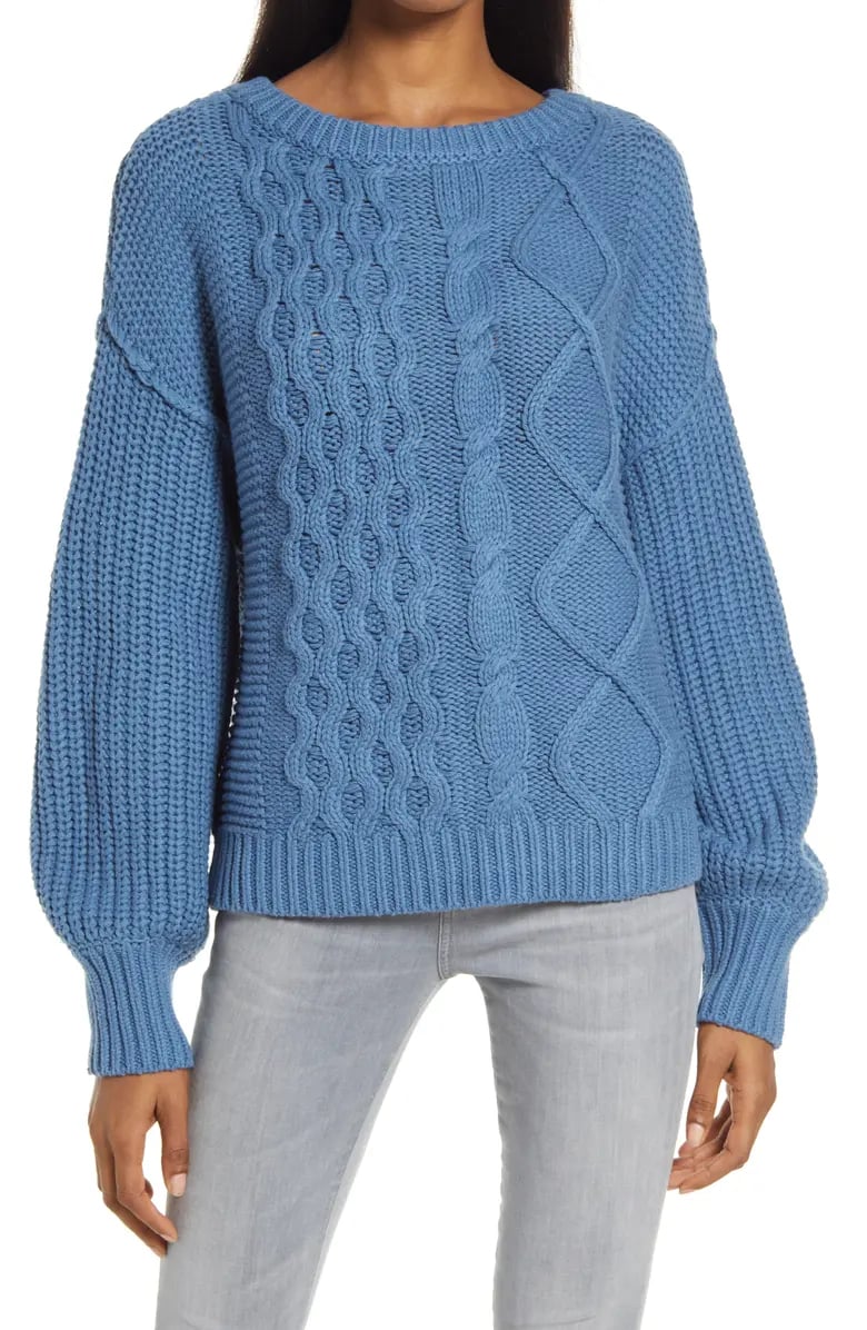 Cable Knit Creation: Free People Dream Cable Crewneck Sweater