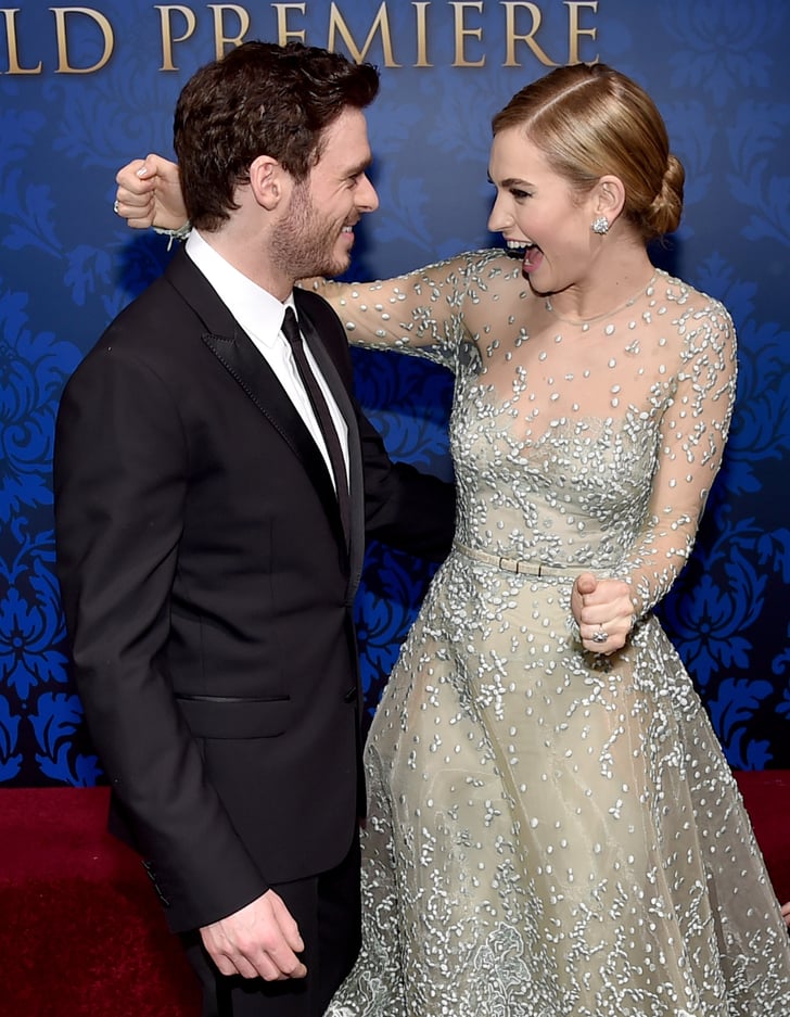 Lily James and Richard Madden at Cinderella Premiere Photos POPSUGAR