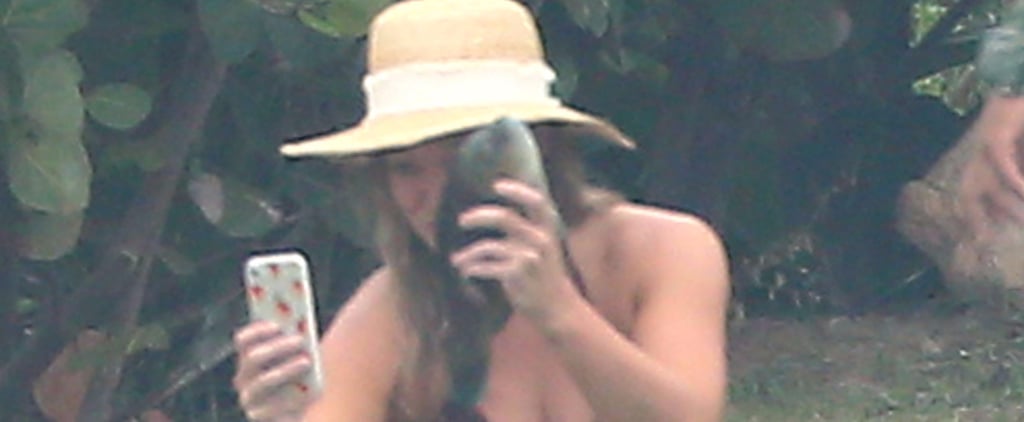 Hilary Duff Taking Photo With Fish in Mexico