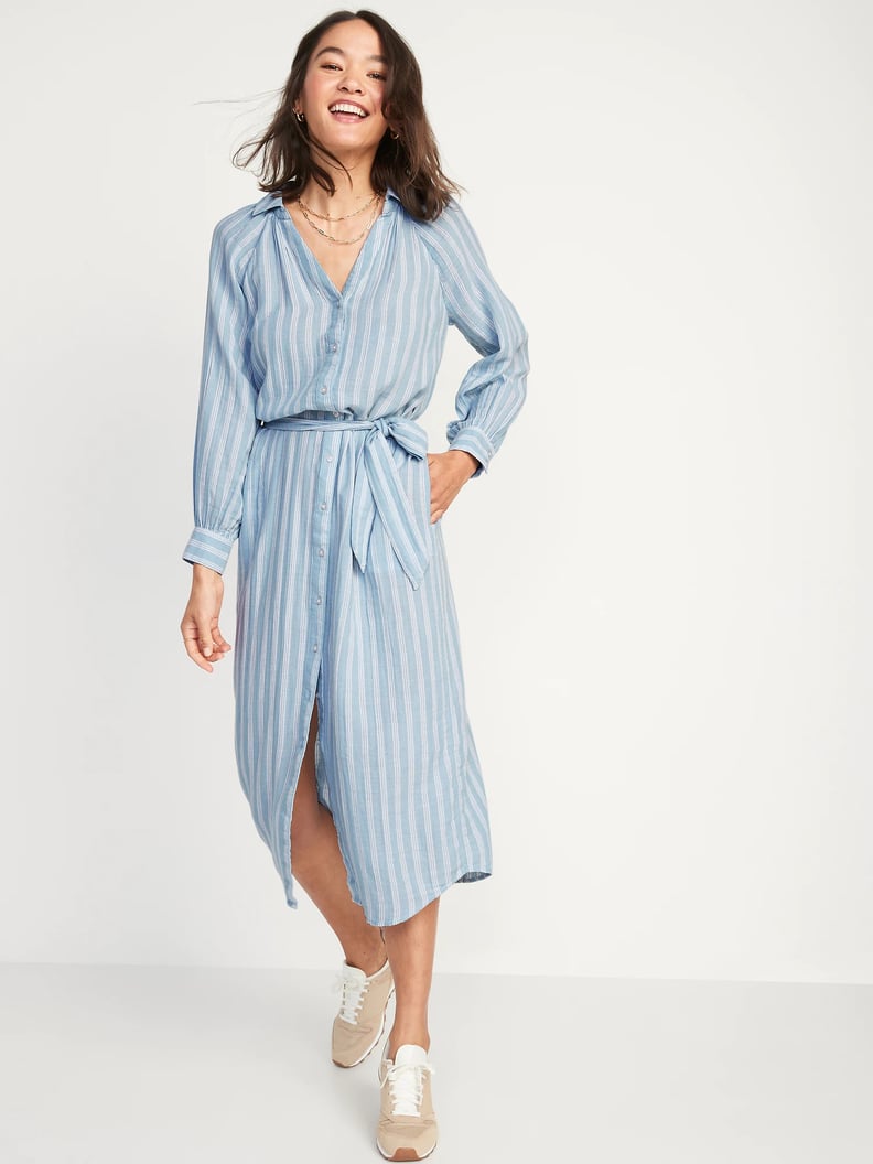 Old Navy Long-Sleeve Striped Midi Dress | Editor Review | PS Fashion
