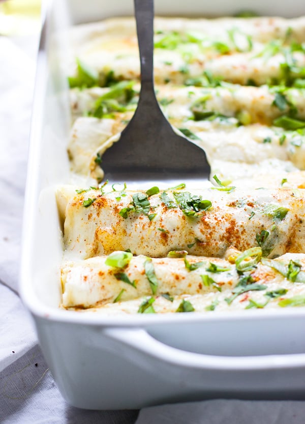 Creamy Beef and Hatch Pepper Enchiladas
