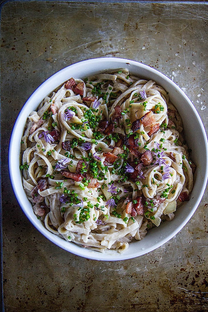 Creamy Cauliflower Fettucine Alfredo With Bacon