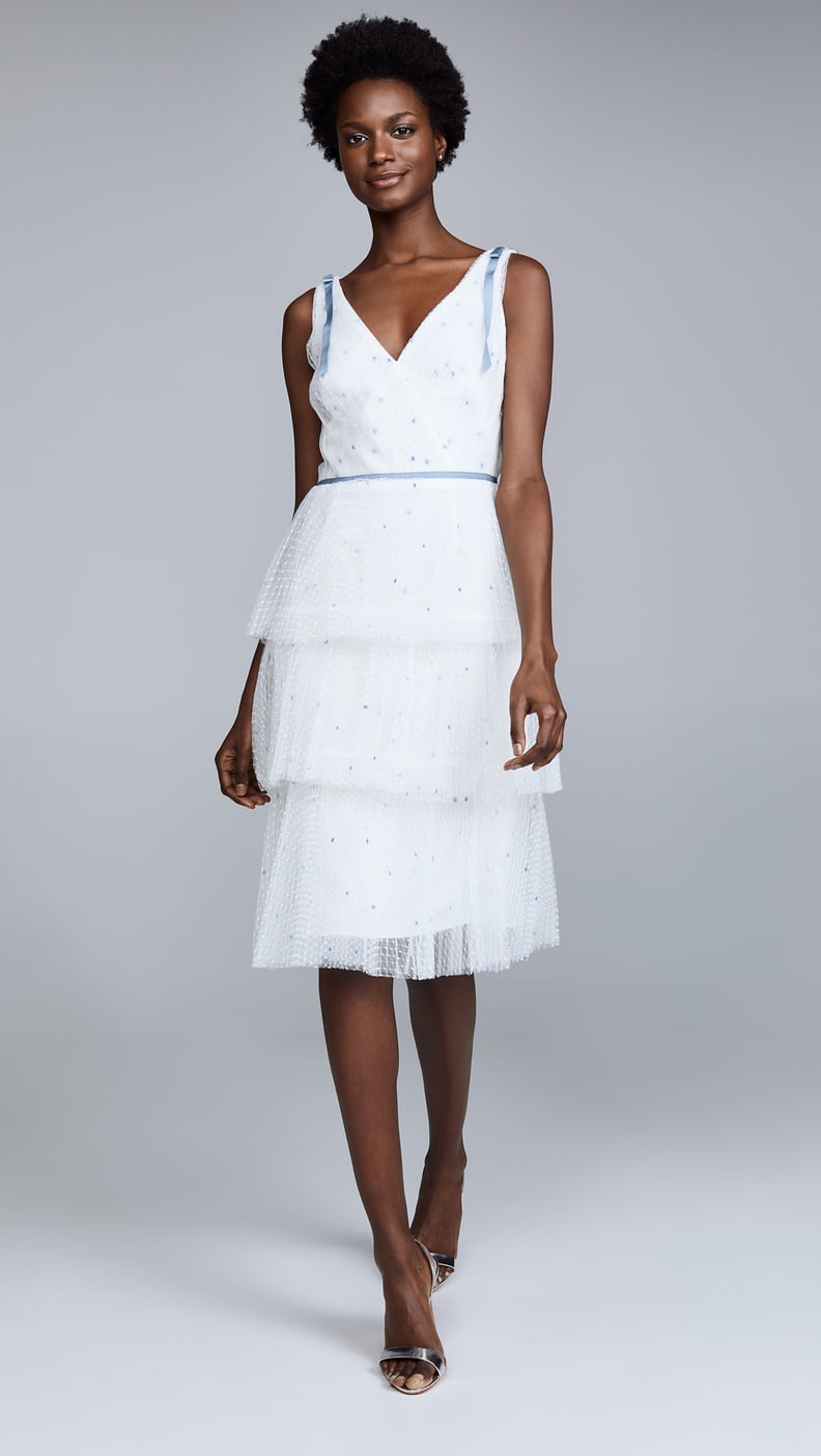 Marchesa Notte Sleeveless Embroidered  Dress