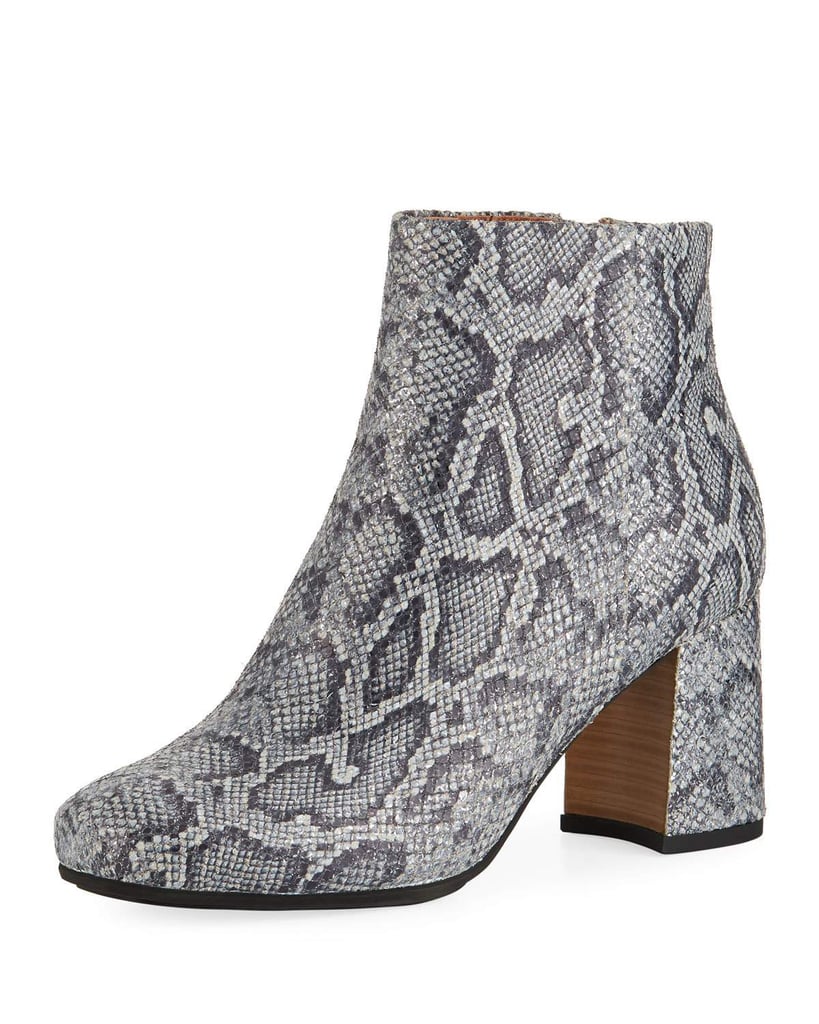 Gentle Souls Troy Printed Leather Block-Heel Booties