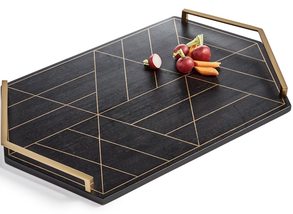 For Charcuterie Board Enthusiasts: Hotel Collection Black & Gold Inlay Tray