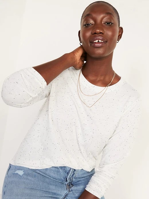 Old Navy EveryWear Crew-Neck Speckled Long-Sleeve T-Shirt