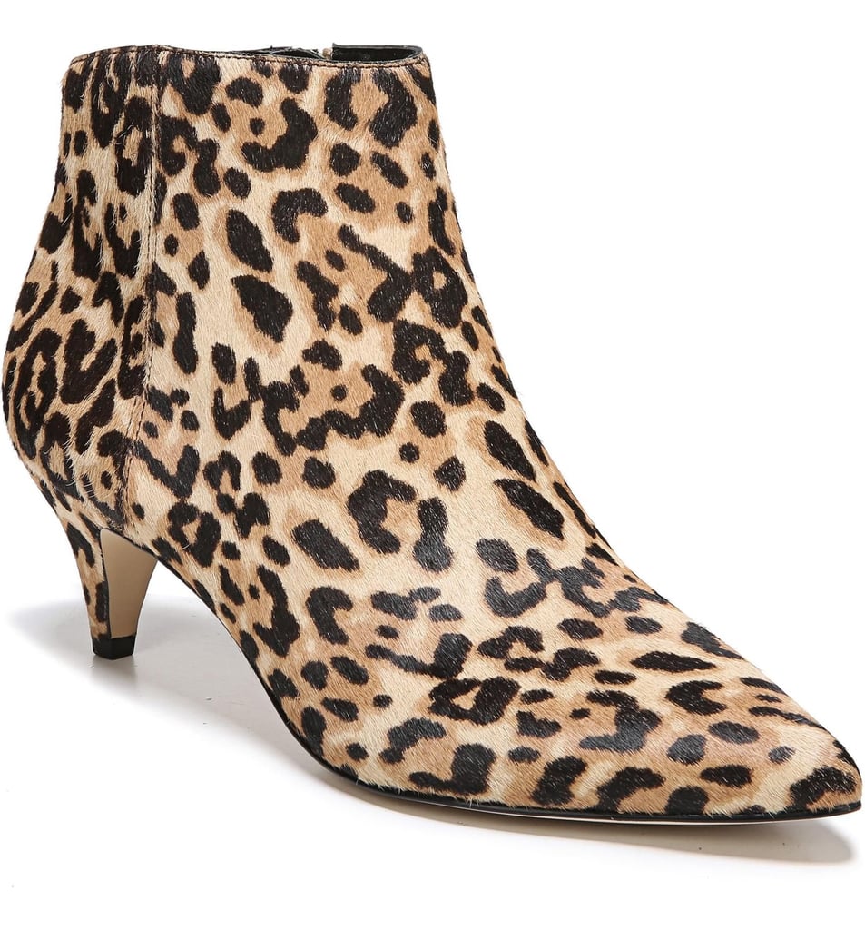 kinzey genuine calf hair pointy toe bootie