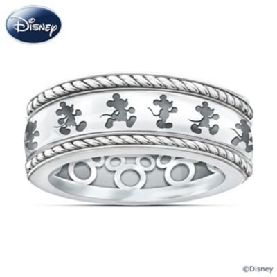 Mickey Mouse Ring With Engraved Spinning Band