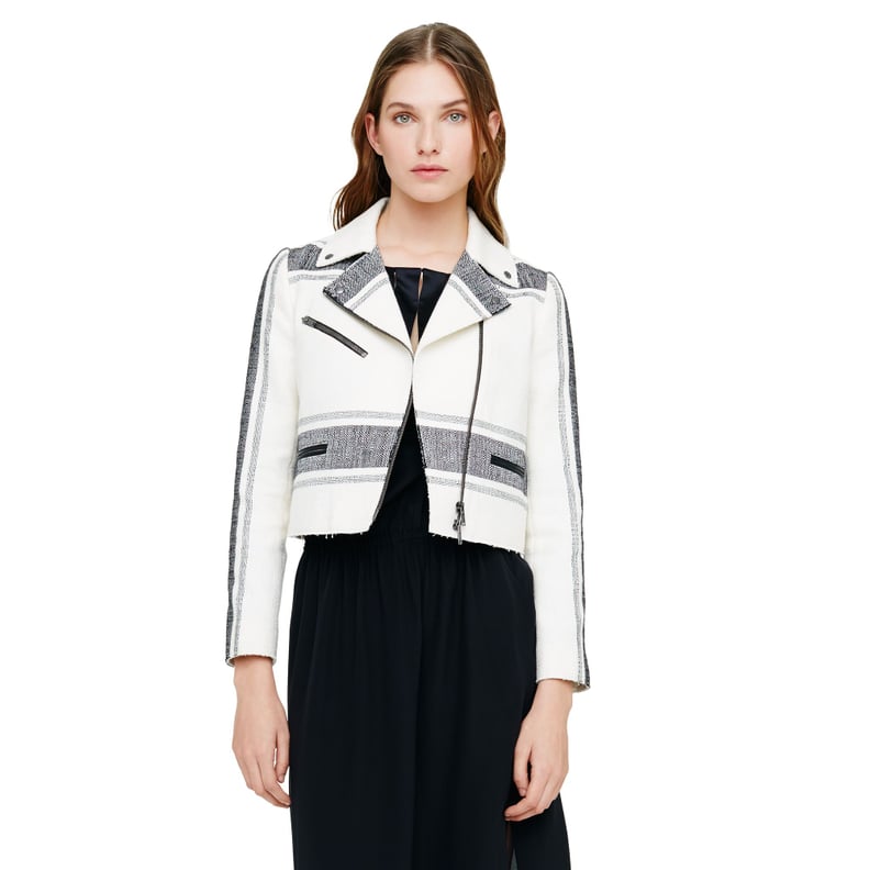 Club Monaco Nolicia Striped Moto Jacket