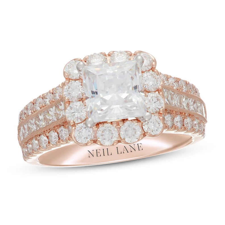 尼尔莱恩钻石玫瑰金订婚戒指