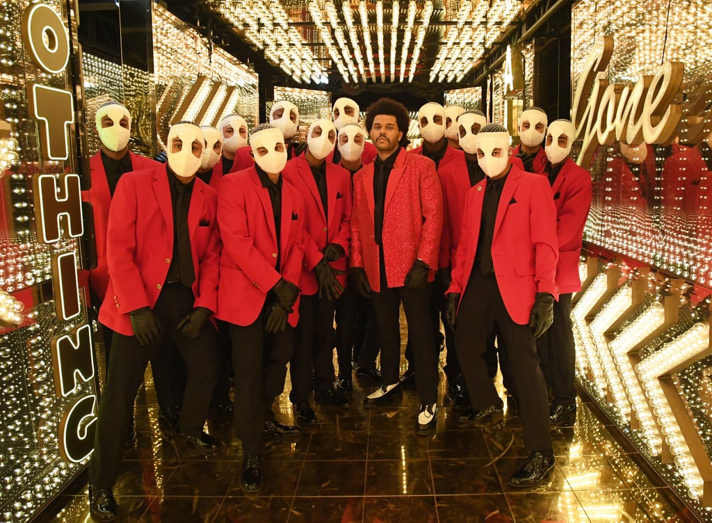 The Weeknd's Red Givenchy Suit at Super Bowl Halftime Show