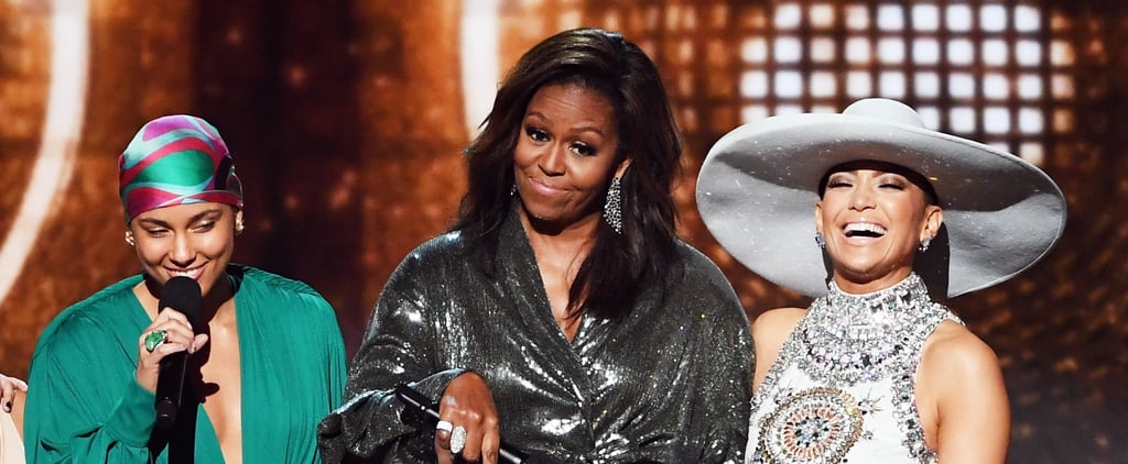 Michelle Obama Popped Up at the Grammys in a Sequined Power Suit