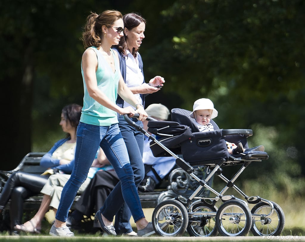 Kate Middleton Pushing Prince George in a Stroller