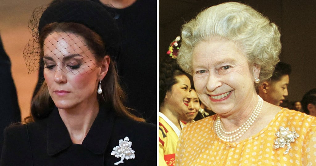 Kate Middleton and Queen Elizabeth's Diamond and Pearl Brooch