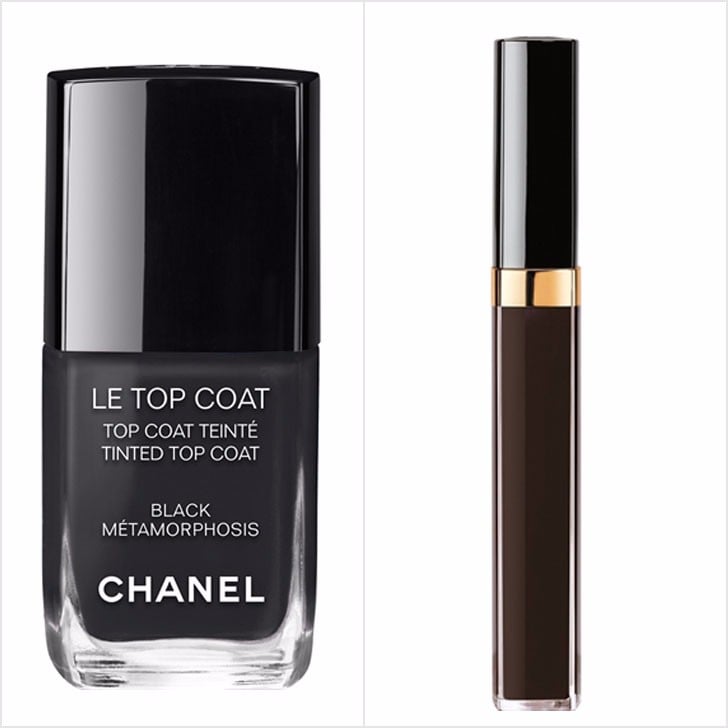 Chanel Black Nail Polish and Lip Gloss Top Coat
