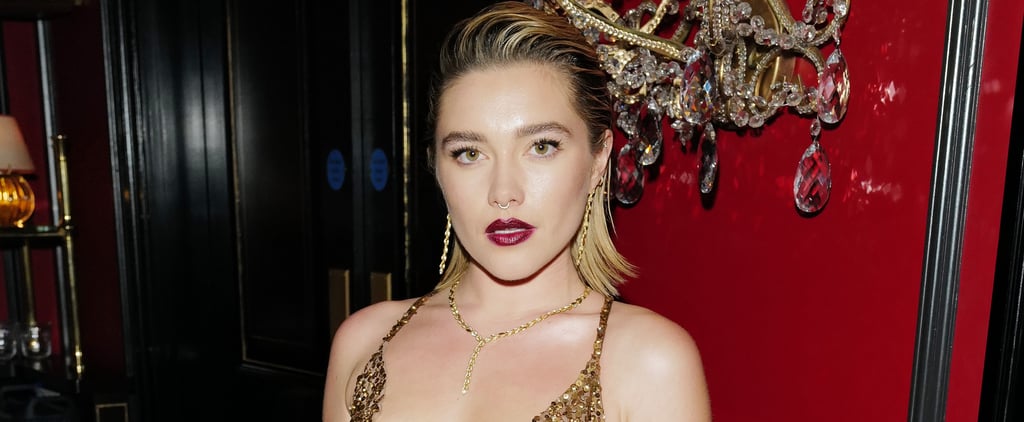 Florence Pugh Gold Valentino Dress Fashion Awards Afterparty