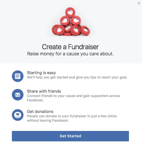 Tap the "Raise Money" option to begin.