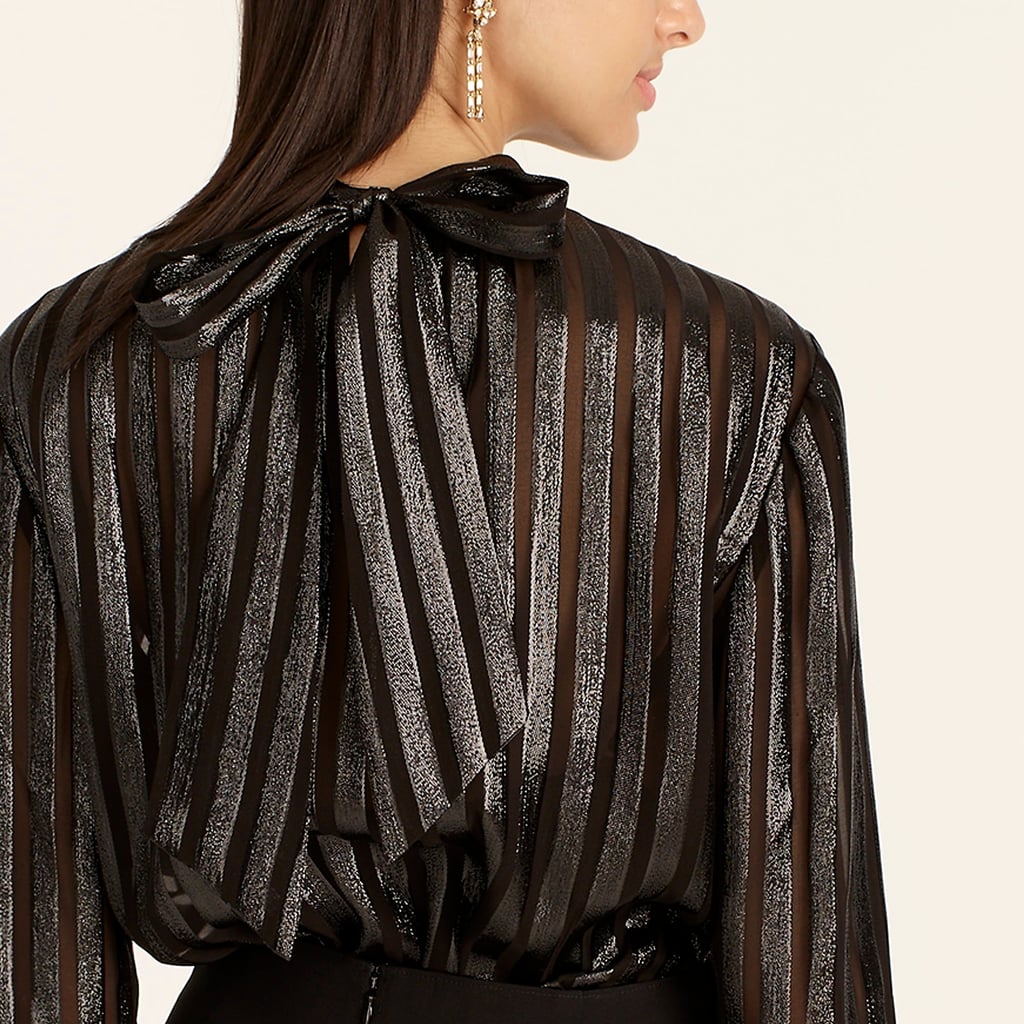 Party at the Back: Mockneck Silk Chiffon Top