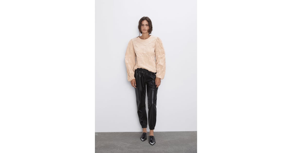 FULL LENGTH FAUX THE '90S LEATHER PANTS - Black | ZARA United States