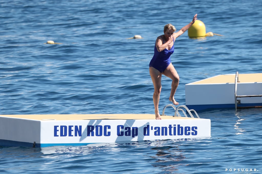 Emma Thompson Swimming in Cannes May 2017