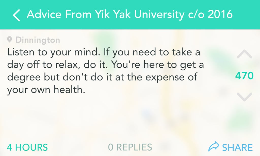 Personal care is the most important thing you can do in college.