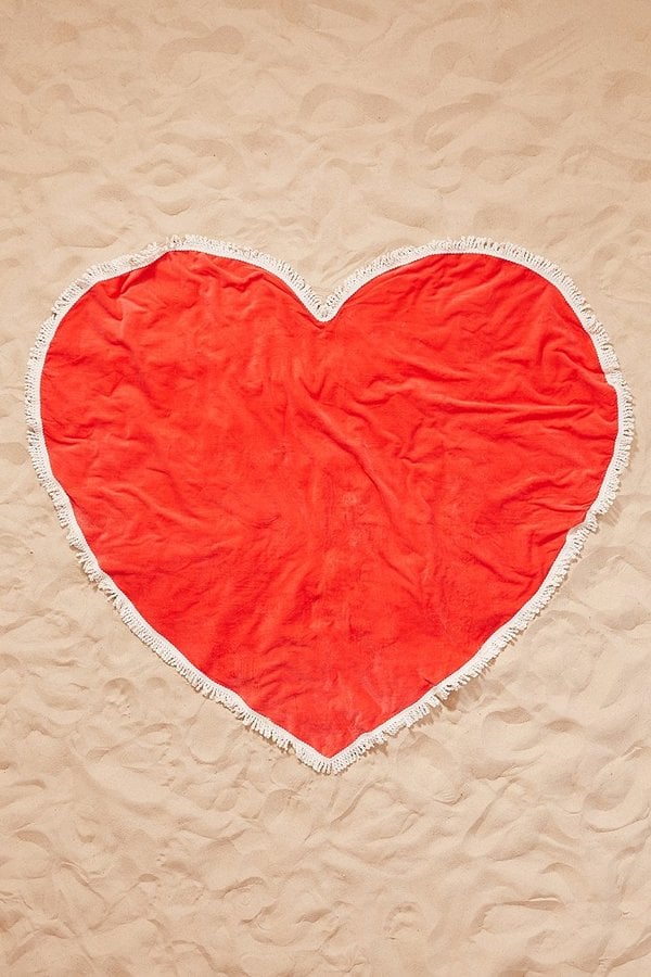 Urban Outfitters Oversized Tassel Trim Heart Towel