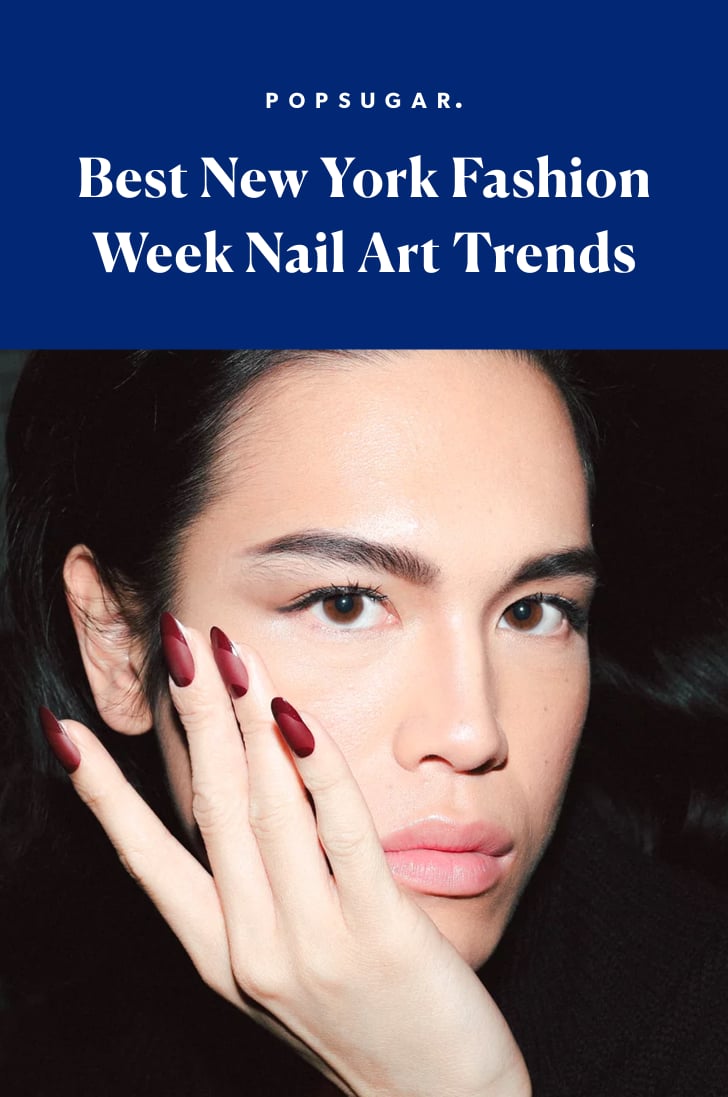 NYFW Nail Art Trend MatteGloss Red French Nails Best New York Fashion Week Nail Art Trends