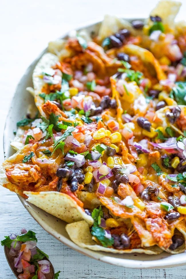 Loaded Chicken Enchilada Nachos