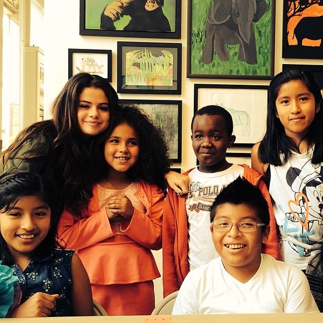 Selena Gomez took a photo with kids at the Heart of Los Angeles center, which provides the community's youth with programs in academics, arts, and athletics. Selena wrote in the caption, "You do amazing things for the children of Los Angeles. Thank you for letting me stop by!"
Source: Instagram user selenagomez