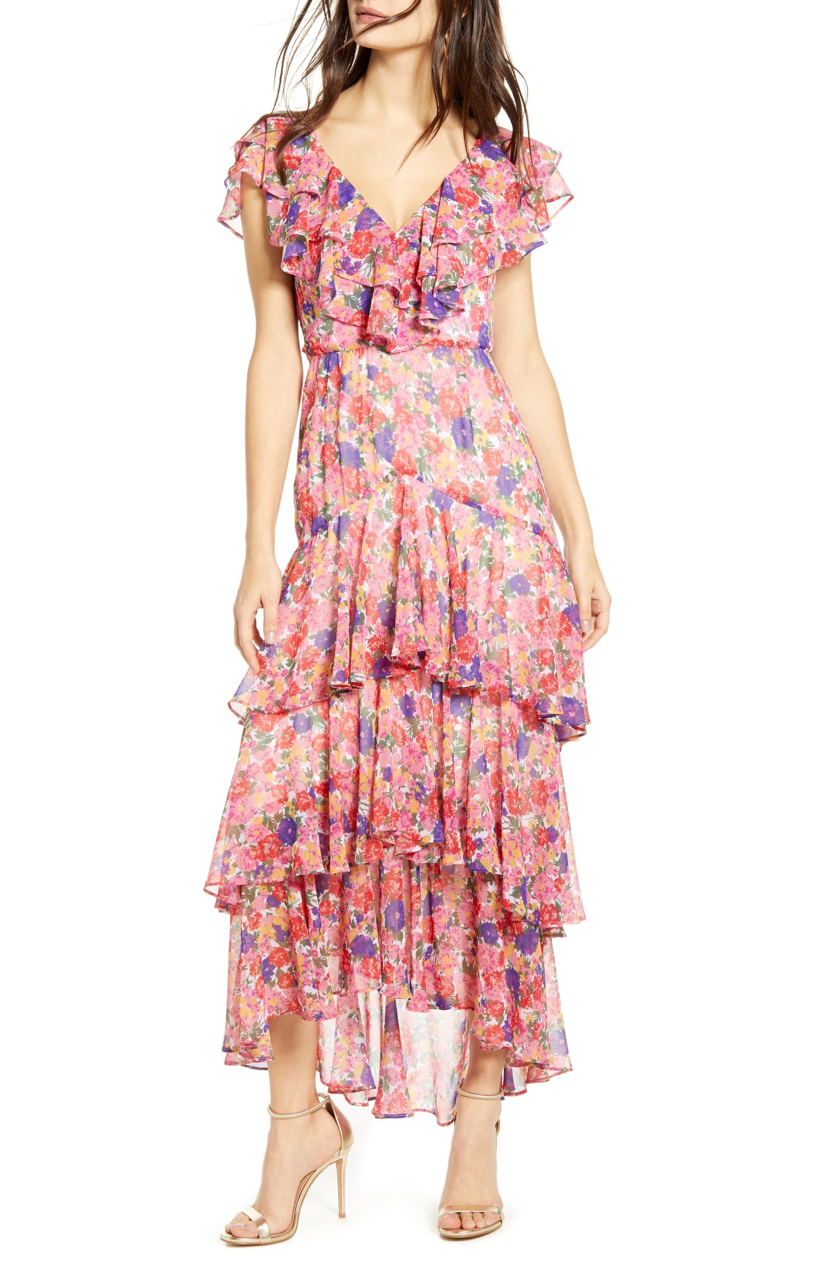 Wayf darlene tiered ruffle dress sale