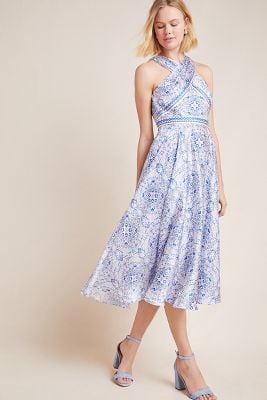 ML Monique Lhuillier Melete Midi Dress