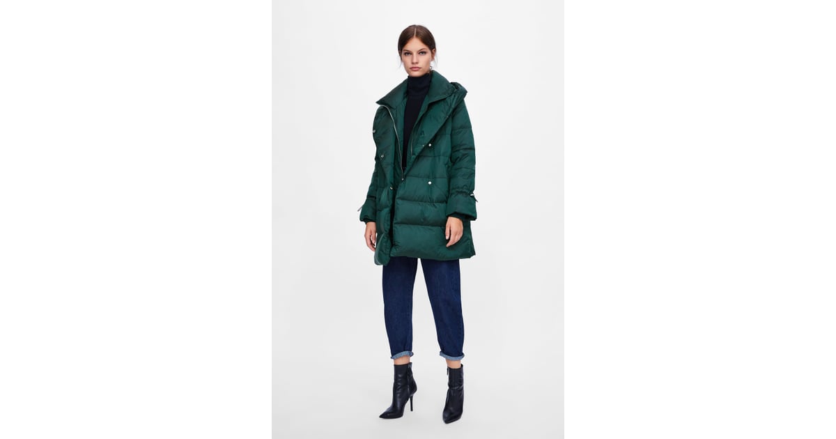 Zara Down Puffer Coat With Wraparound Collar | Cheap Winter Coats 2018 ...