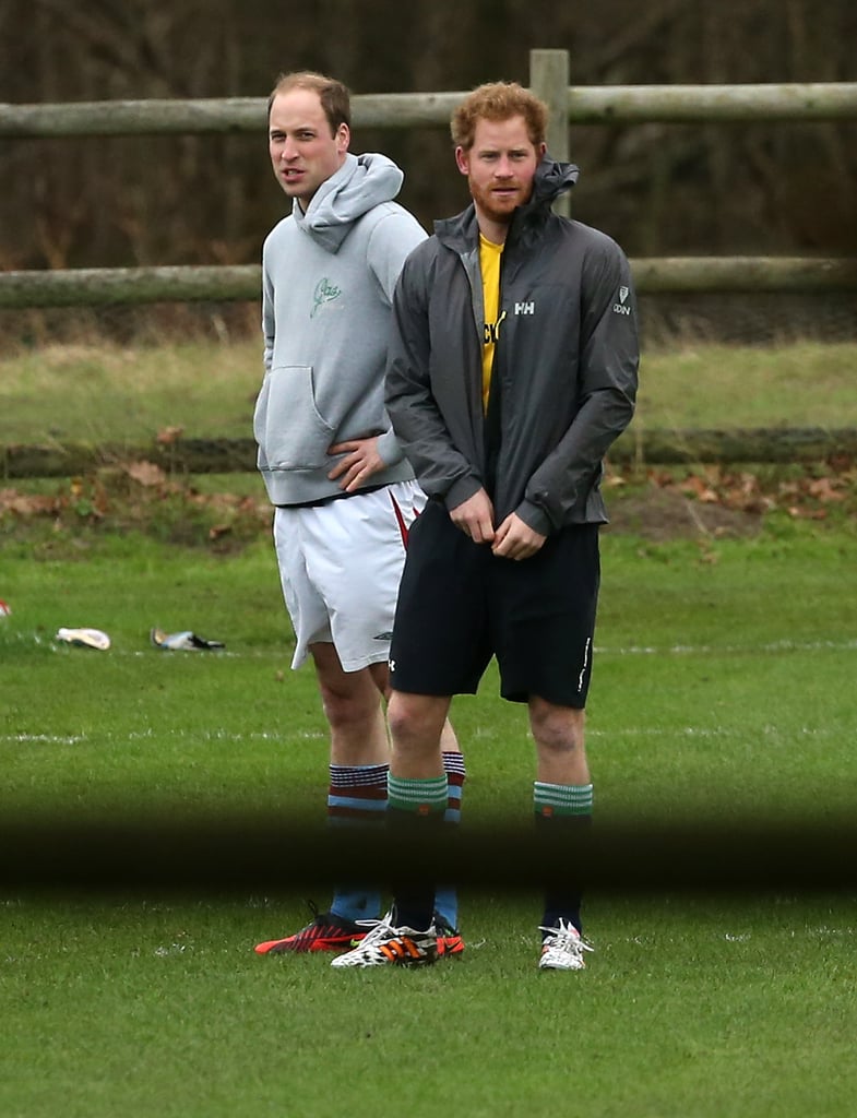 Prince William and Prince Harry Play Soccer December 2015