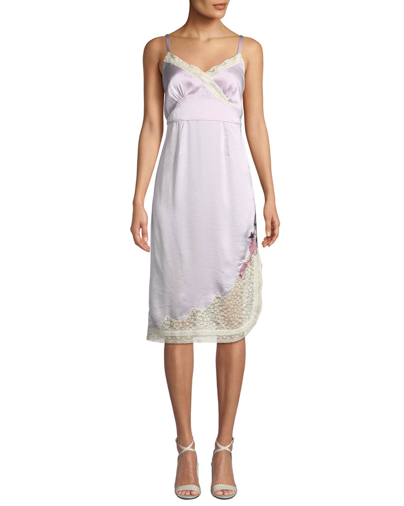 Coach x Selena Gomez Slip Dress with Lace Trim