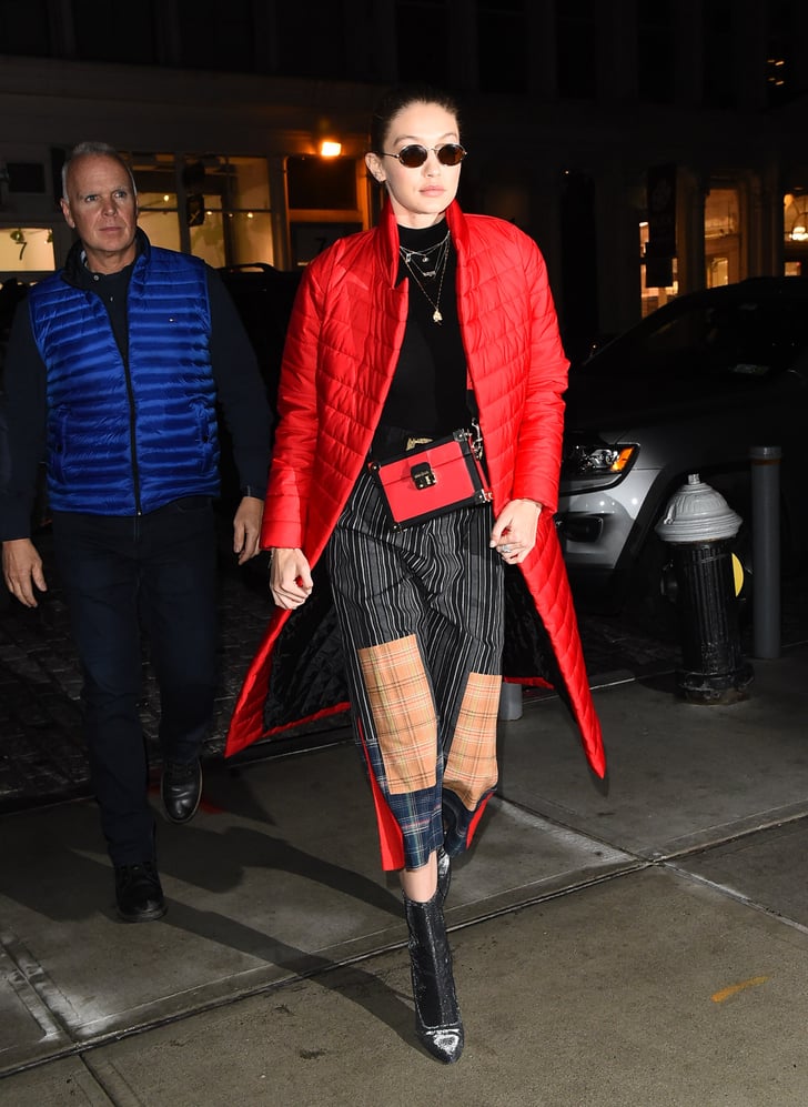 Gigi Hadid Wearing Plaid Pants